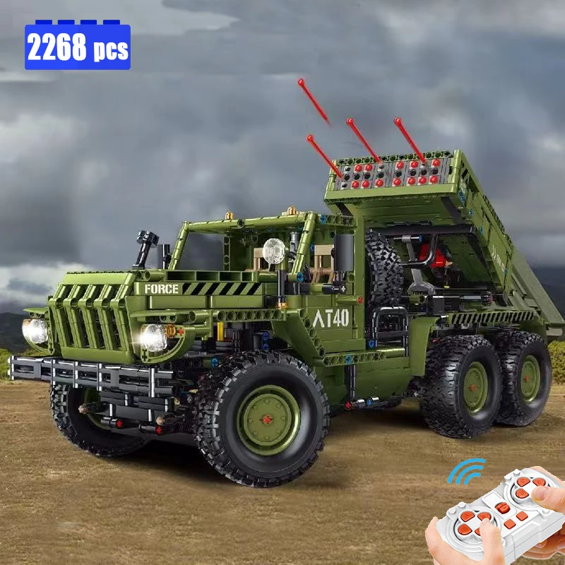 IN STOCK Technical Military Vehicle RC Katyusha Rocket Launcher Tank weapon War Truck Building Blocks Bricks Toys For Kids Gifts