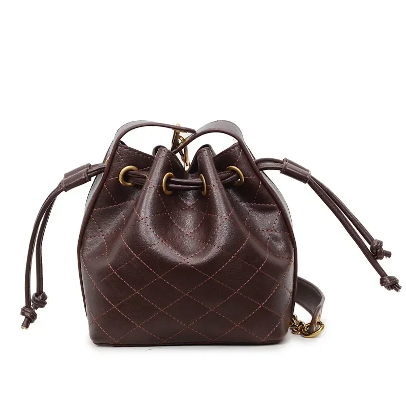 

Rhombus Chain Bag Women's 2025 New Trendy Autumn and Winter High-end Shoulder Bag Retro Commuter Messenger Bucket Bag
