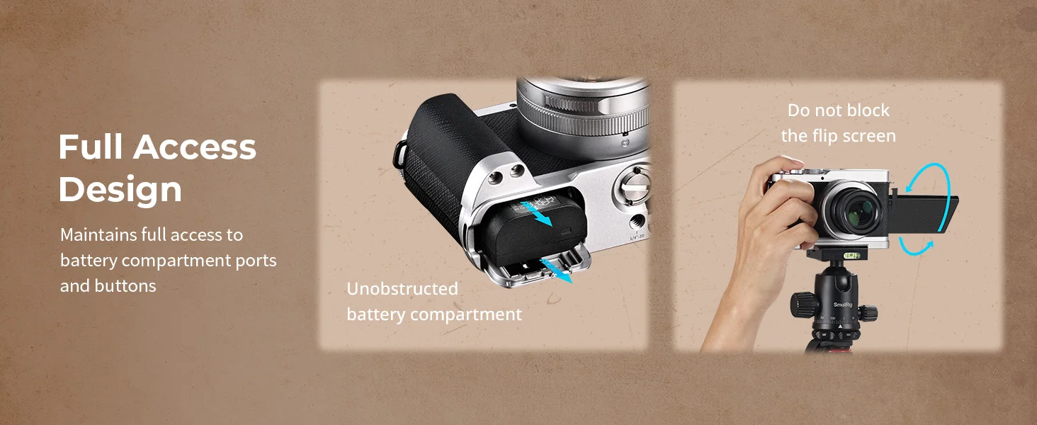 SmallRig L-förmiger Haltegriff für Panasonic LUMIX L10, integrierter Silikongriff mit Arca-Swiss Schnellwechselplatte für Stativ – Detail 8