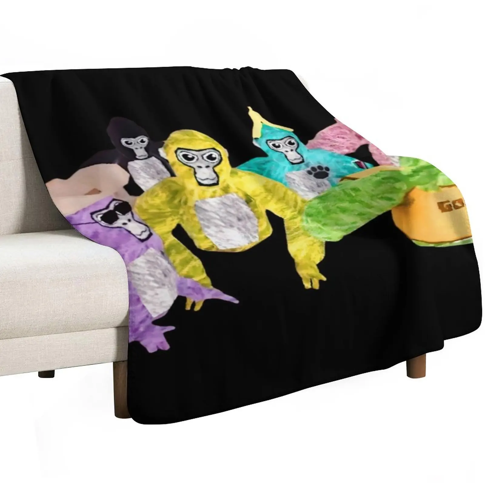 Me and my Friends Forever! - Gorilla Tag Here Banana Throw Blanket Luxurious Soft Fuzzy Blanket for Sofa Bed view 2