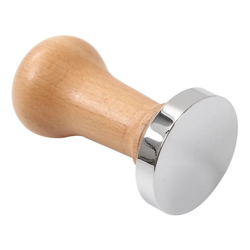 

3X Coffee Tamper Wooden Handle Barista Espresso Machine Grinder 51Mm For Coffee And Espresso Powder Hammer Wood Color