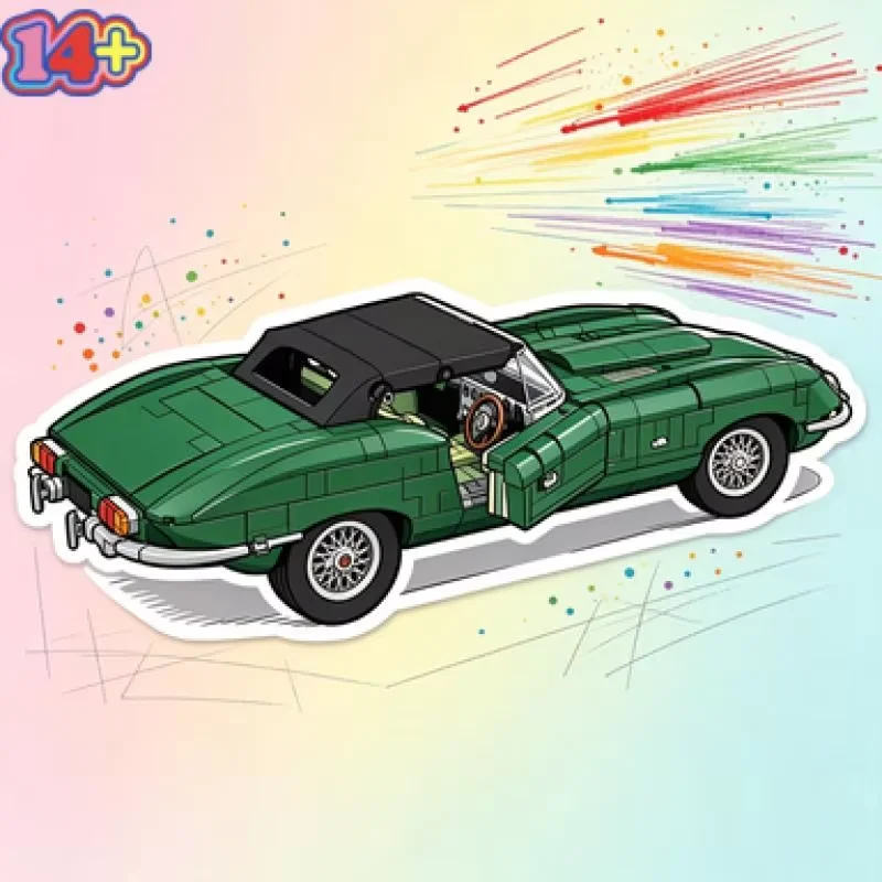 1673Pcs Hot Toys British Classic Supercar Retro 77 RW Sportscar Building Blocks Assemble Puzzle Model For Birthday Gifts