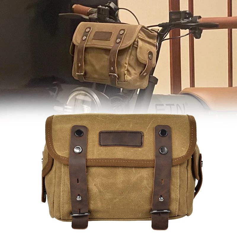 

Vintage Canvas Motorcycle Bag Saddlebag Universal Motorbike Storage Tool Pouch For Honda Yamaha Harley Cruiser BMW R1200GS R1250