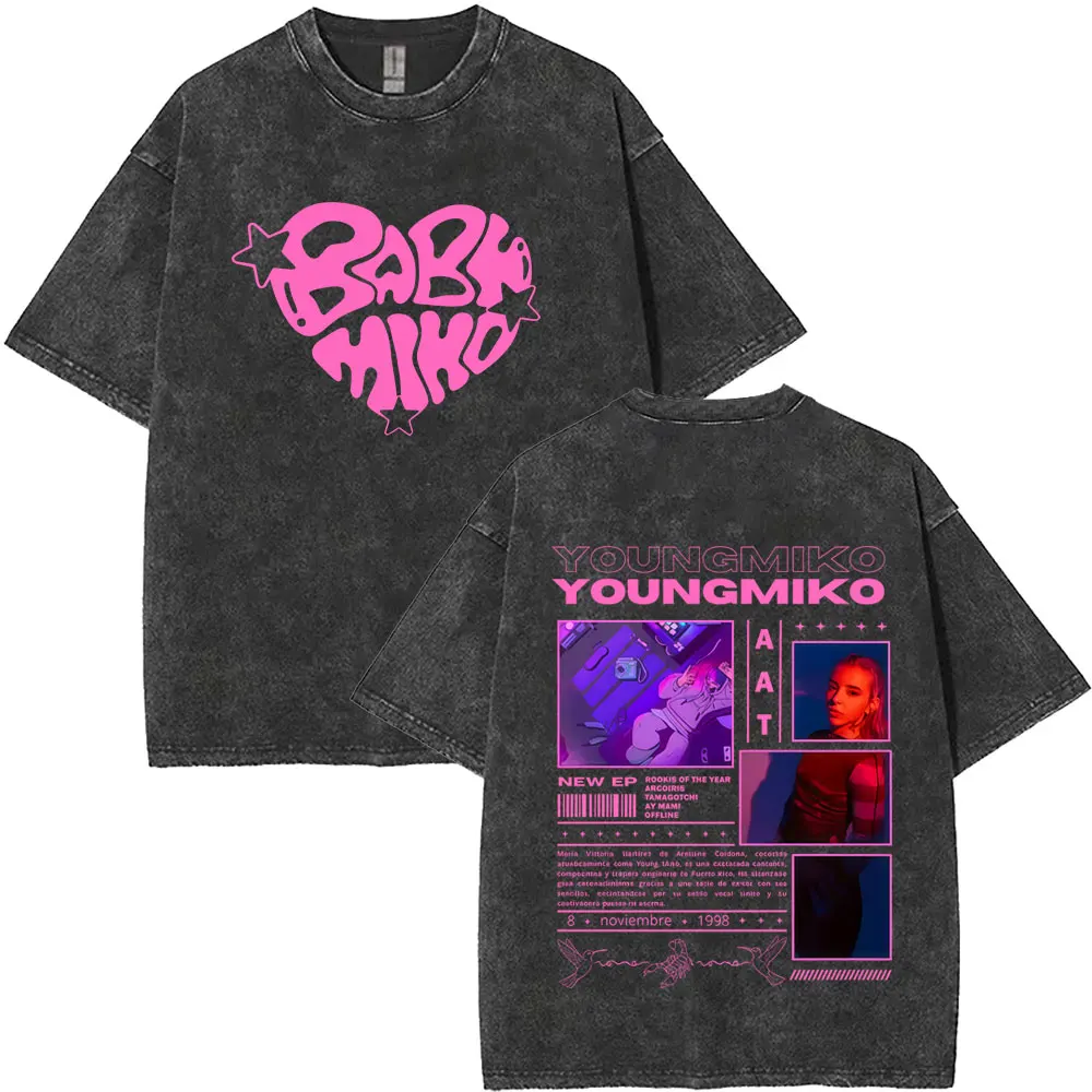 

Washed Vintage Young Miko Att Merch T-shirt Men Women Clothing Fashion Oversized T Shirts Male Casual Cotton T-shirts Streetwear