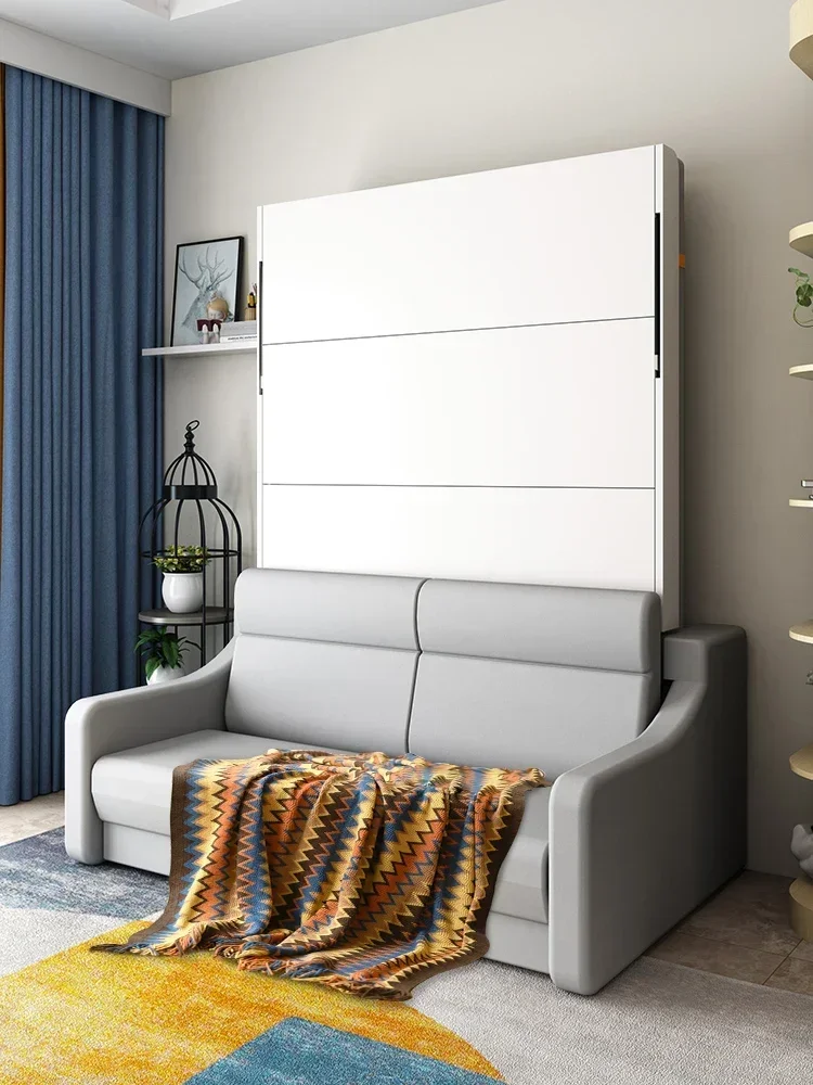 Non-Box Folding Sofa Multi-Function Bed with Storage Invisible   Flip Wall  Small Apartment Murphy Folding Bed