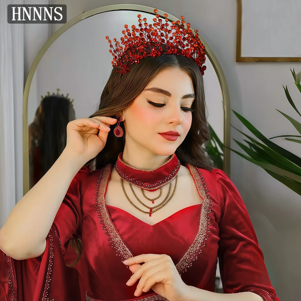 

TOPQUEEN Elegant Red Rhinestone Luxury Headband Handmade Suitable Brides Wedding Ladies Banquets Dances Hair Accessories YXA323