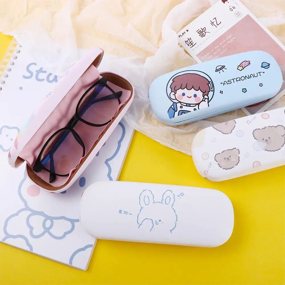 

Men Women Cartoon Eyewear Protector Containers PU Leather Eyeglass Hard Box Glasses Box Spectacle Case Reading Glasses Case