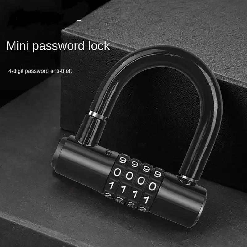 U-shaped 4 Digit Number Combination Password Lock Outdoor Travel Gym Safety Code Lock