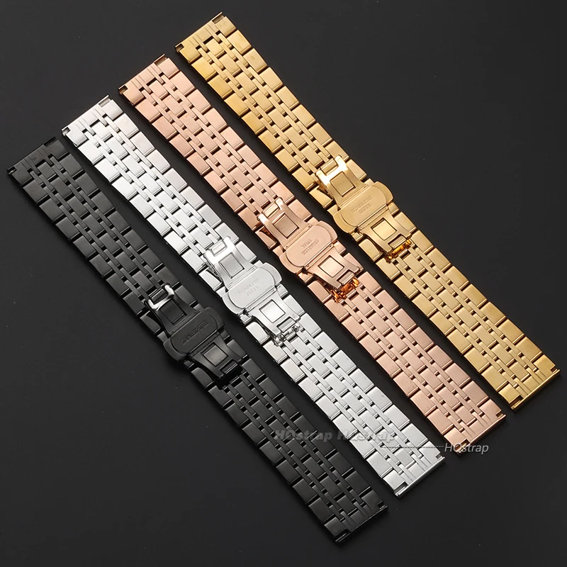Curved End Watch Strap 14 16 18 19 20 21 22mm Bracelet Stainless Steel Band Metal Wristband Universal Watch Belt Accessories image 3