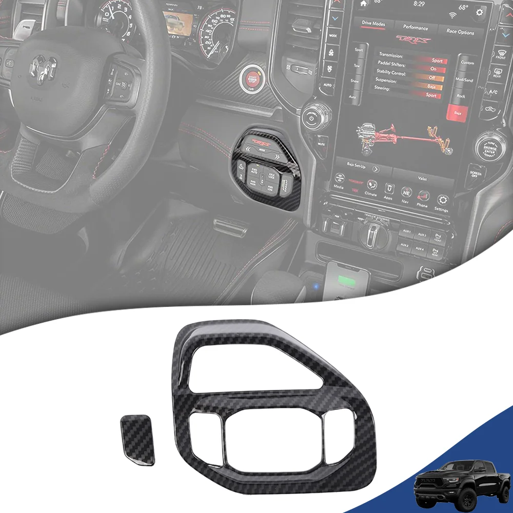 

Car 4WD Control Panel Decoration Cover Frame for Dodge RAM TRX 2018 2019 2020 2021 2022 2023 2024 2025 Interior Accessories ABS