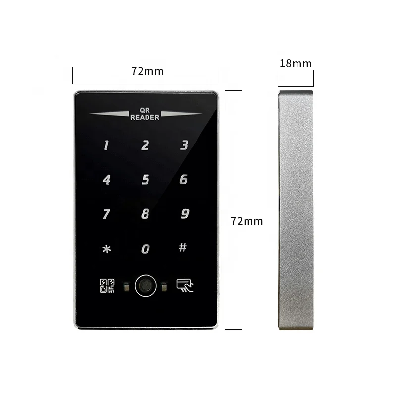 RFID 13.56Mhz Barcode QR Card Reader Wiegand Waterproof Keypad Metal QR Code Reader Access Control With RS232 RS485 Uart