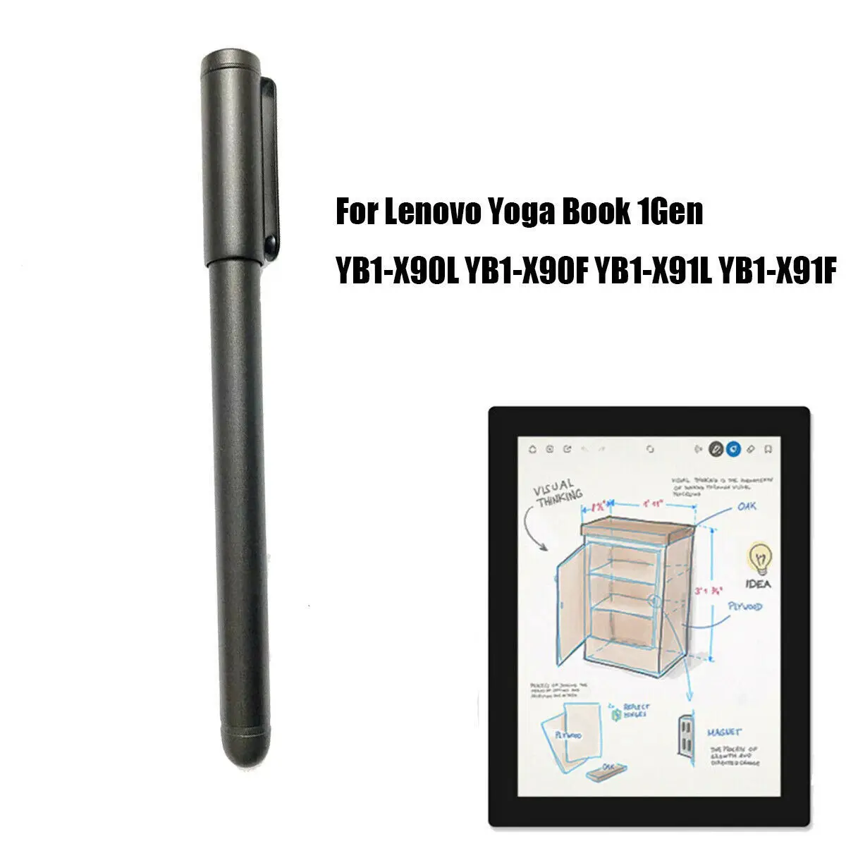 Imagem -02 - Caneta Stylus para Lenovo Yoga Geração Livro Yb1-x91f Desenho Escrita Toque Eletromagnética Caneta Suporte Botão Apagar