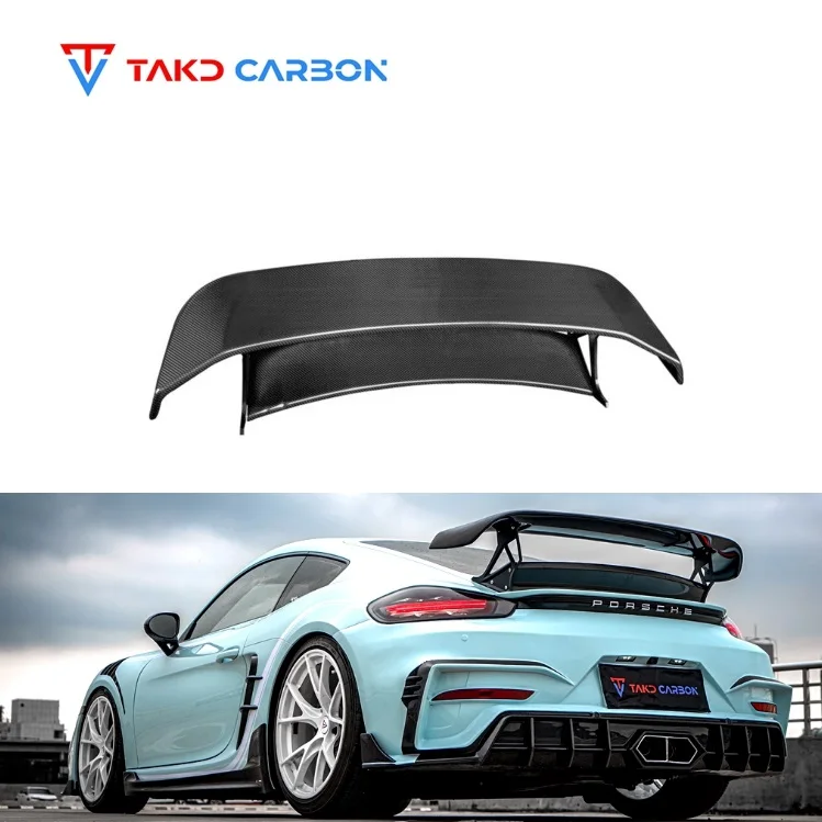 

High Quality Dry Carbon Fiber 3K Twill Car Rear Wing Universal Trunk Spoiler for Cars for Porsches 718 Cayman Coupe 2016-2023