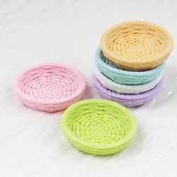 6pcs DIY Resin Accessories Children's Gifts Handmade Dollhouse Simulation Fruit Basket Dining Plate Vegetable Basket