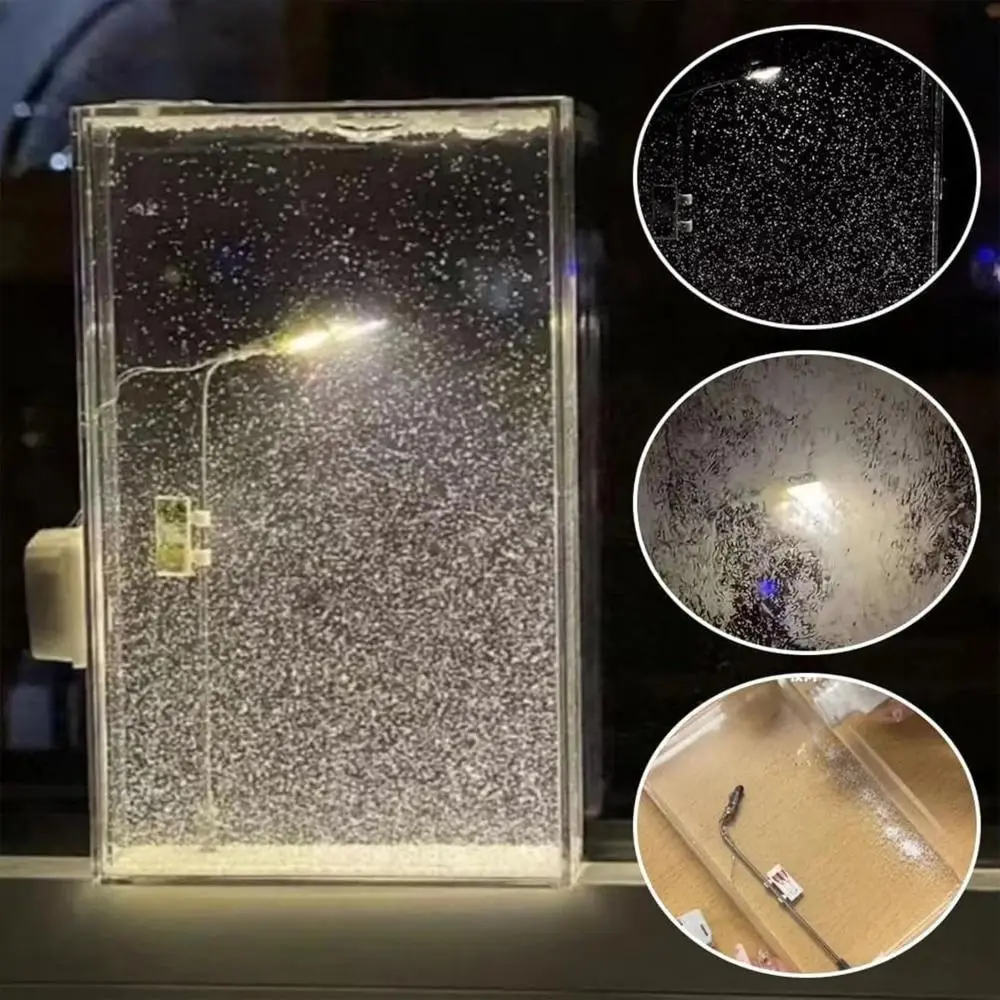 雪だるま人形付きの雪景色の常夜灯、手作りのクリスマスの装飾、DIY素材、街路灯、雪だるま人形