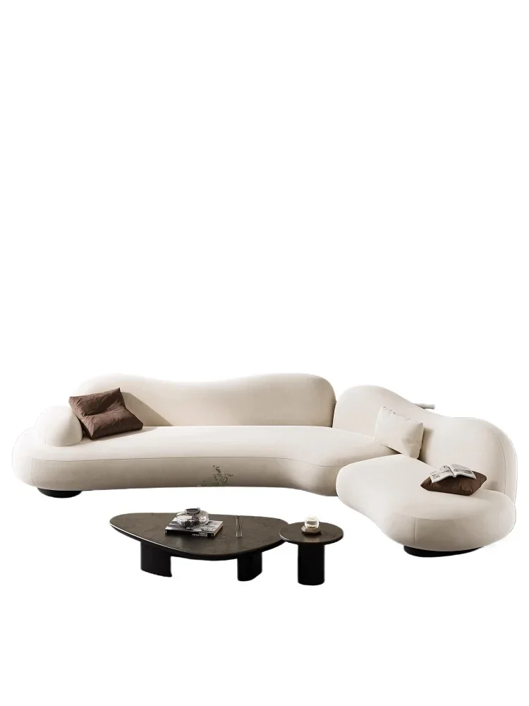 

Italian minimalist fabric sofa, flat-floor villa, special-shaped corner sofa