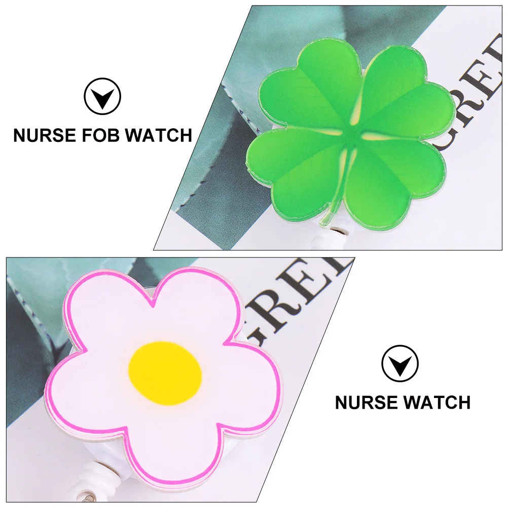 2 قطعة ساعة ممرضة كليب على قابل للسحب المهنية ساعة الجيب الطلب الكبير مريحة التمريض أداة ممرضة الساعات للنساء