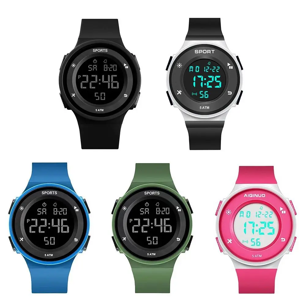 Montre de sport étanche de haute qualité, décontractée, Simple, numérique, LED, grand cadran, chronographe multifonction, Sports de plein air