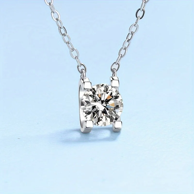 

Moissanite Classic Necklace 925 Silver Luxury Jewelry Gift sterling silver 925 vintage silver necklace jewelry gift