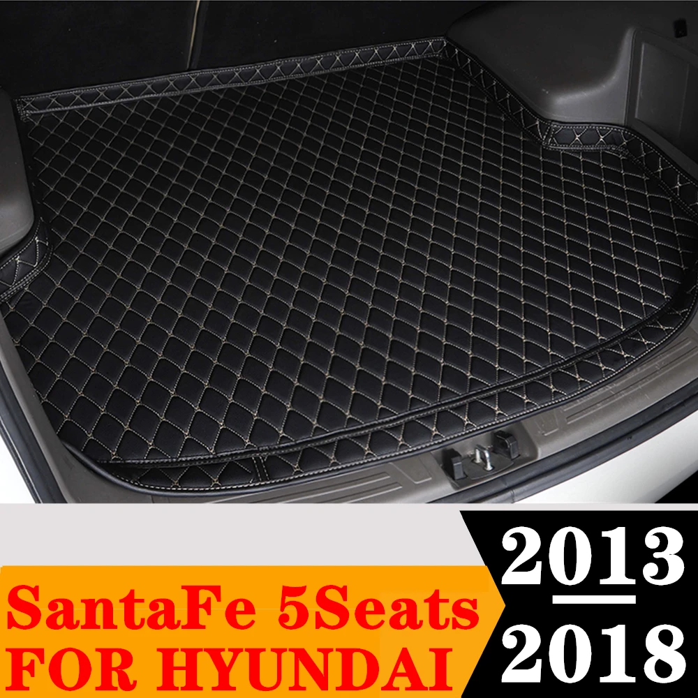 High Side Car Trunk Mat For Hyundai SantaFe 5Seats 2018 2017 2016 2015 2014 13 XPE Rear Cargo Cover Liner Tail Boot luggage Pad