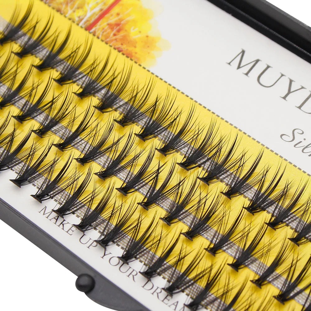 Hand Made 20D/30D Silk Cluster Eyelashes Individual Extension Soft Phoenix Tail Natural 60 Bunches Makeup Mink Lashes 3D Volume