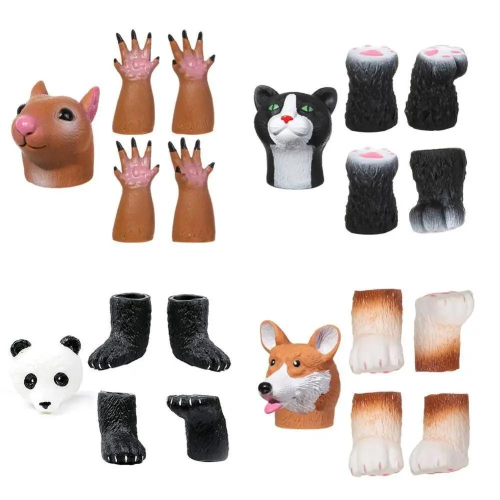 

Animal Head Shape Finger Hand Puppet Squirrel Cat Kindergarten Performance Animal Finger Dolls Multiple Styles Animal Gloves