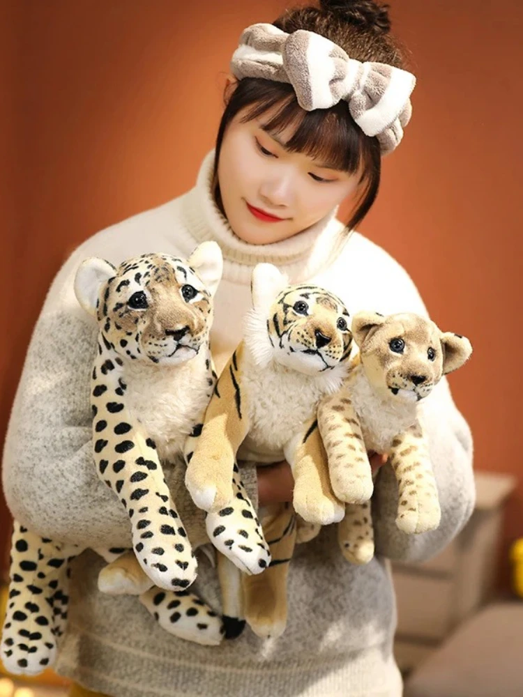 Lebensechte Weiche Plüschtiere Liegender Tiger Plüschspielzeuge Simulierte Puma Kleiner Löwe Leopard Puppe Niedliche Geschenke