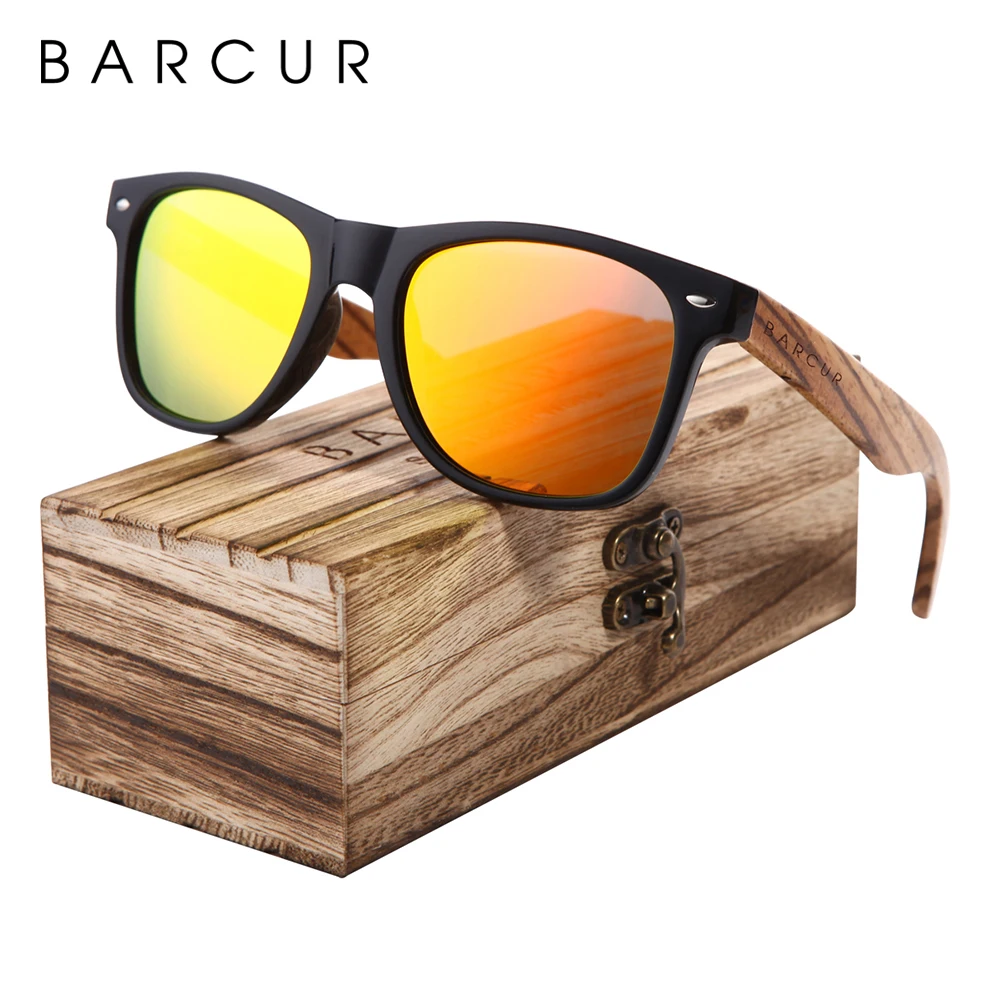 Sunglasses Polarized Zebra Wood Sunglasses Hand Made Vintage Wooden Frame Male Driving Sun Glasses Shades Gafas With Box 8720