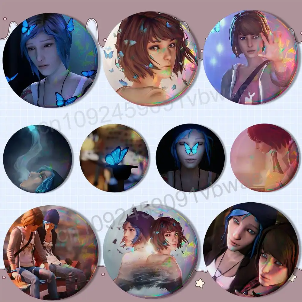 Max Caulfield Chloe Life is Strange Badge on Backpack Clothes decoration Tinplate Round Brooch Funny Custom Gifts for Friend