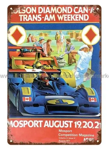 1977 MOSPORT MOLSON CAN-AM TRANS-AM AUTO CAR RACING metal tin sign