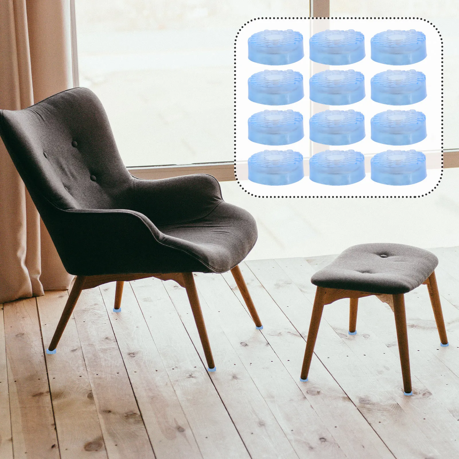 30Pcs Noise Reduction Chair Feet Protectors Anti-Skid Table Leg Covers Floor Protective Pads for Wood Tile Laminate