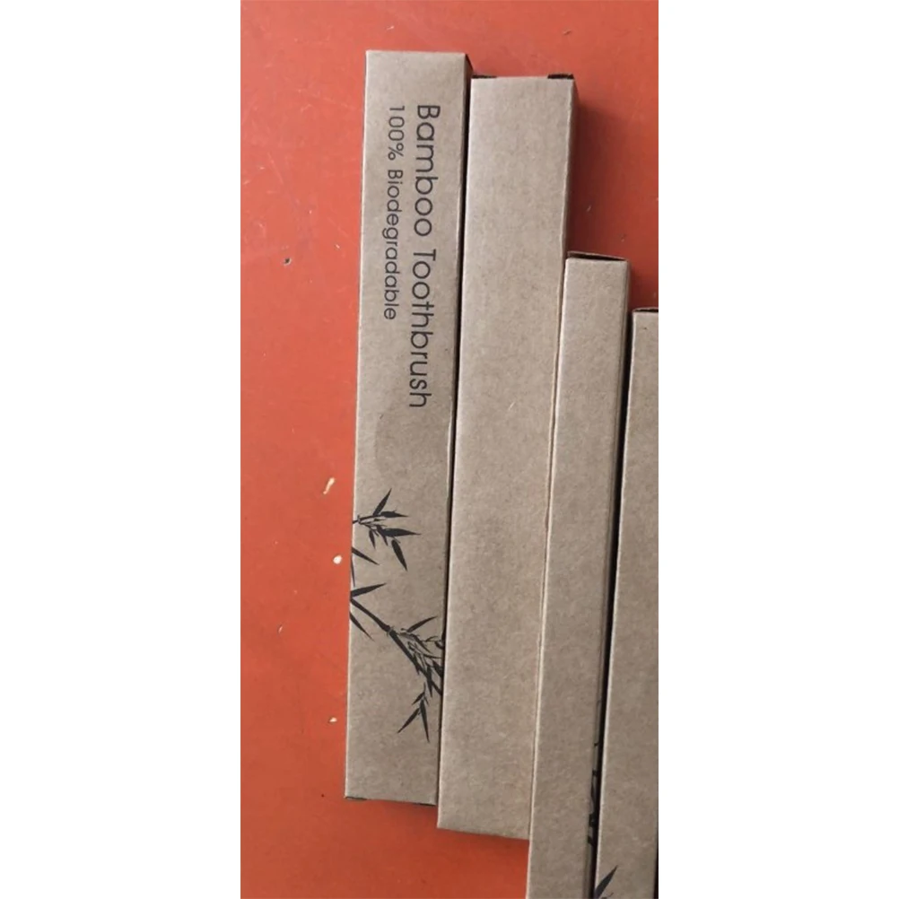 4 قطعة فرشاة أسنان مصنوعة من خشب الخيزران قابلة للتحلل صديقة للبيئة فرشاة ذات شعيرات للبالغين العناية بالفم المنزل السفر استخدام مقبض خشبي #6