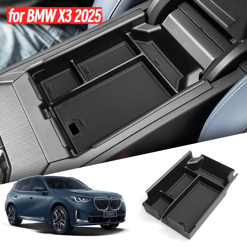 

for BMW X3 2025 Car Storage Box Interior Accessories Center Console Armrest Storage Case Organizer Tidying Tray