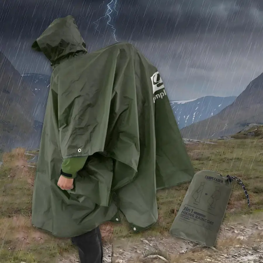 

3-in-1 Waterproof Lightweight Unisex Raincoat Hiking,Raincoat Hiking Multifunctional Outdoor Activity Rain Gear Tent Cover