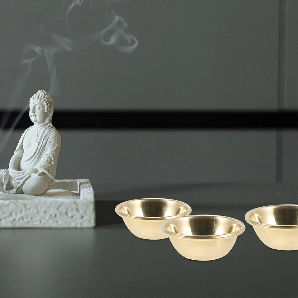 7Pcs Small Brass Offering Bowls Temple Water Cups Buddhist Worship Bowls Meditation Sacrifice Vessel Tibetan Religious