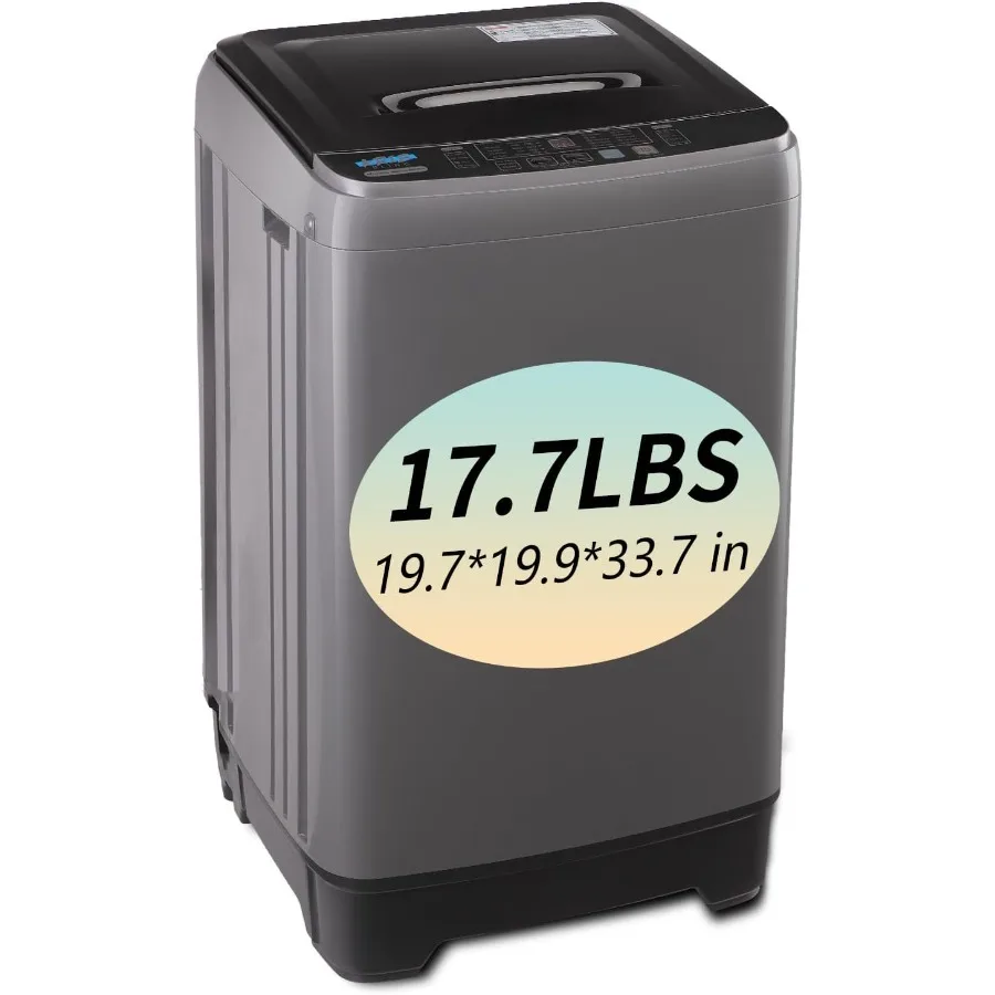 غسالة أوتوماتيكية بالكامل مع شاشة LED 17.7 رطل مضخة تصريف غسالة محمولة 10 برامج 8 اختيارات لمستويات المياه مثالية #1