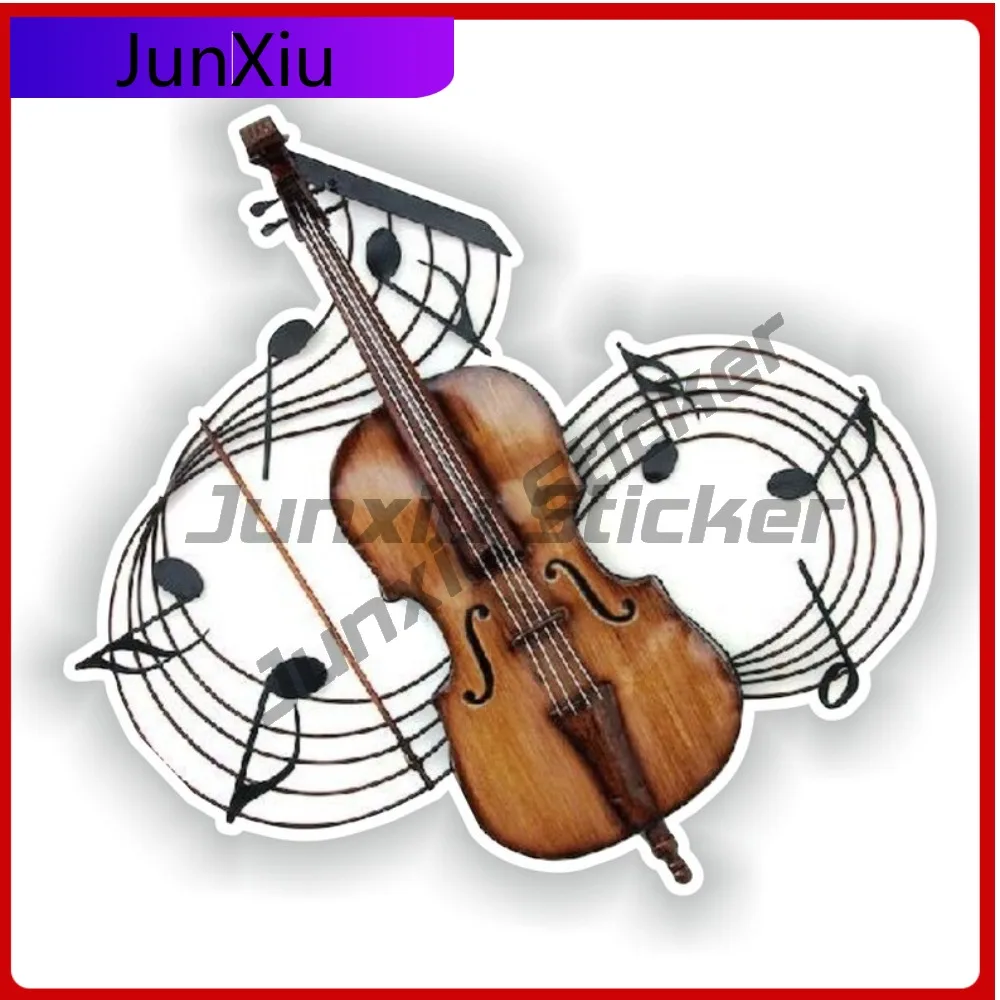

Cartoon Violin Vinyl Pictures Stickers Graphic Waterproof Decals For Car Decoration Suv Bumper Outdoor Camping Accessories Pvc