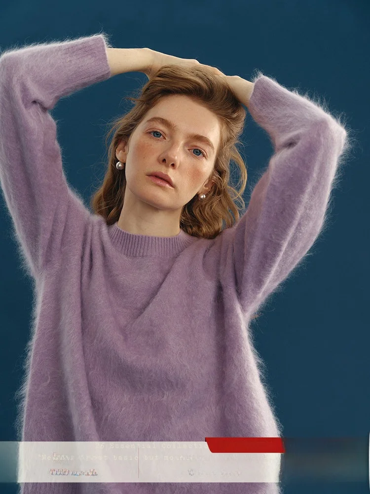 

Soft Warm 00 Camere Knitted Sweater Women's Overhead Long Sve round Ne Color Casual Comfortable Faion Top