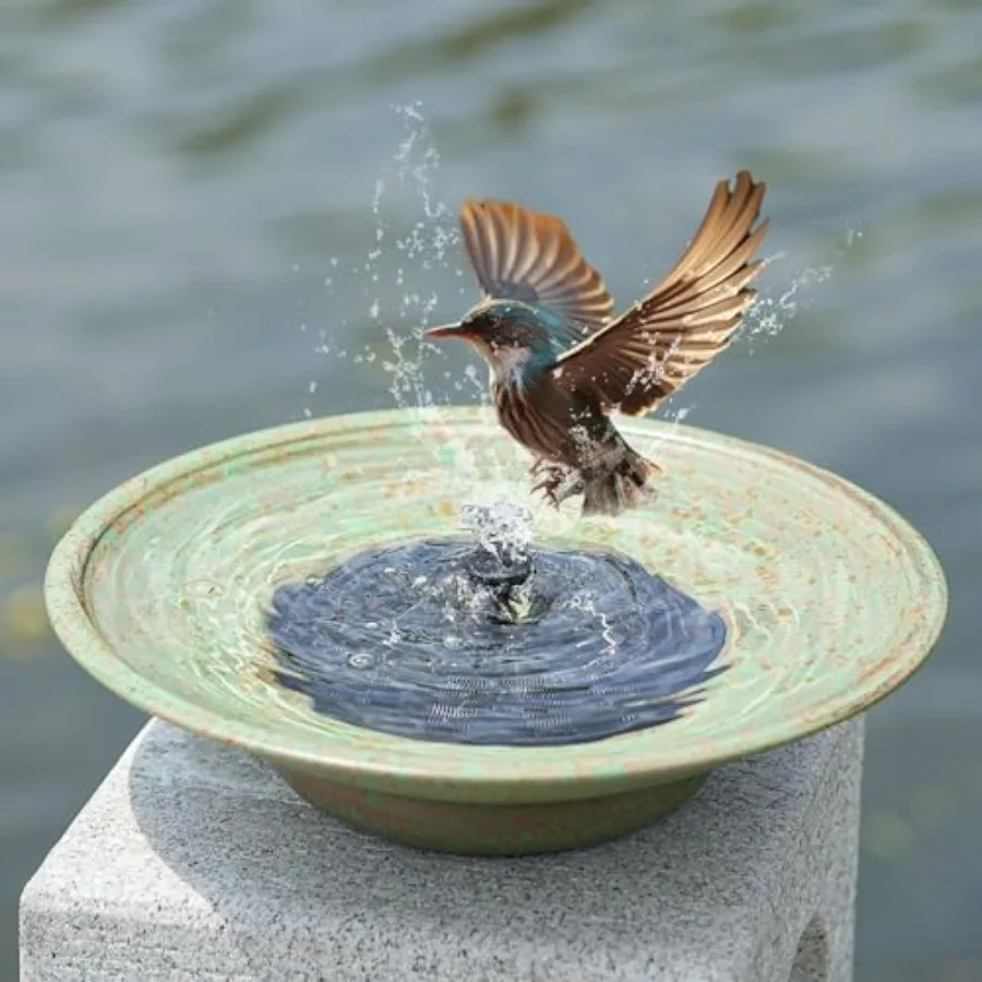 

Solar Fountain Bird Bath, Metal Bird Bath Bubbler, Outdoor Bird Bath Bowl, for Outdoors Garden Patio Decor