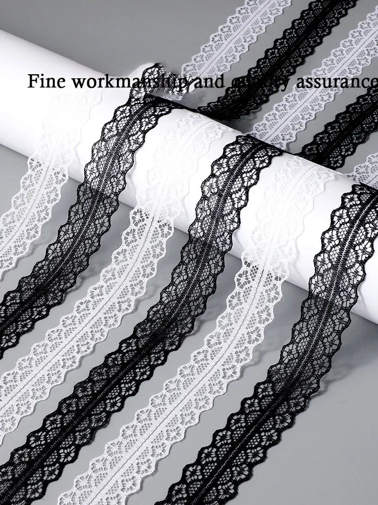 Fancy Lace 2.9CM Width Flat Shoelace for Sneakers Shoelaces for Women Casual Shoes Black White Shoe Laces Accessorices