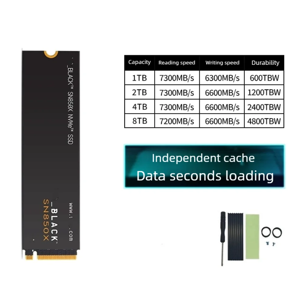 Original SN850X SSD SN7100 1TB 2TB 4TB NVMe Gen4 M.2 2280 PCIe4.0X4 Solid State Disk for PS5 For WD_BLACK Western Digital