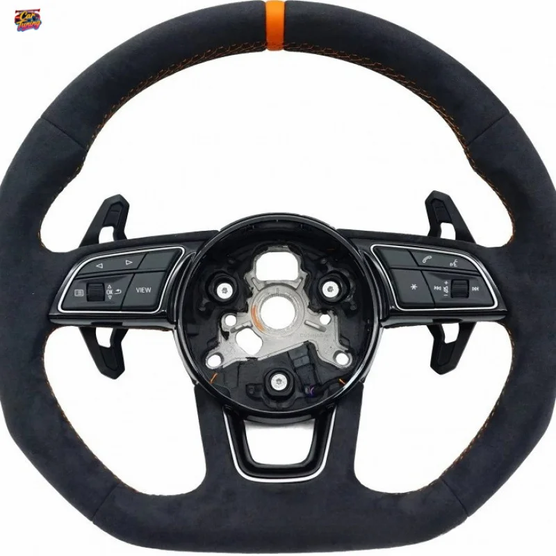 Suitable for Audi suede steering wheel with multi-function buttons and paddle shifters, modified and upgraded, direct from the m