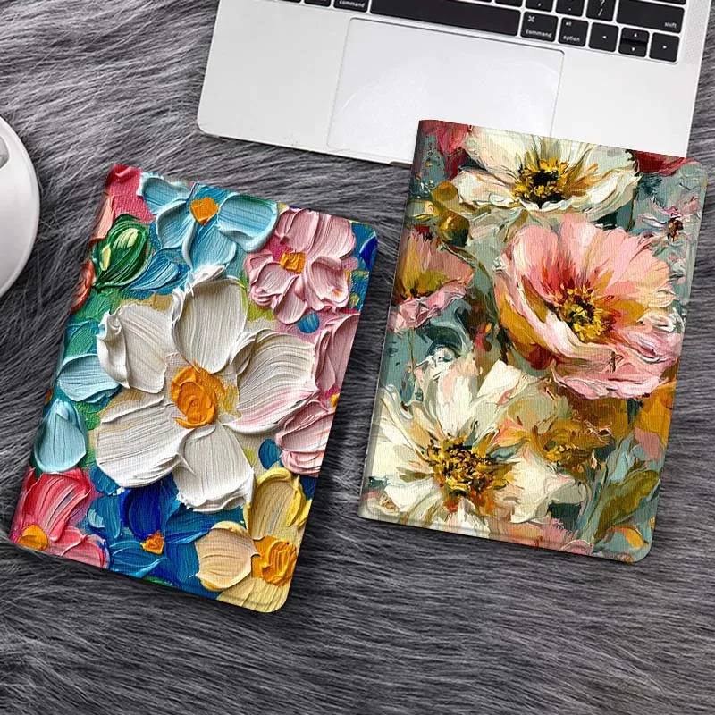 

Cartoon Colorful Flower Painting Gift Tablet Case For Samsung Tab Galaxy S6 S11 A A7 A8 A9 A11 10.1 10.4 10.5 Plus Lite
