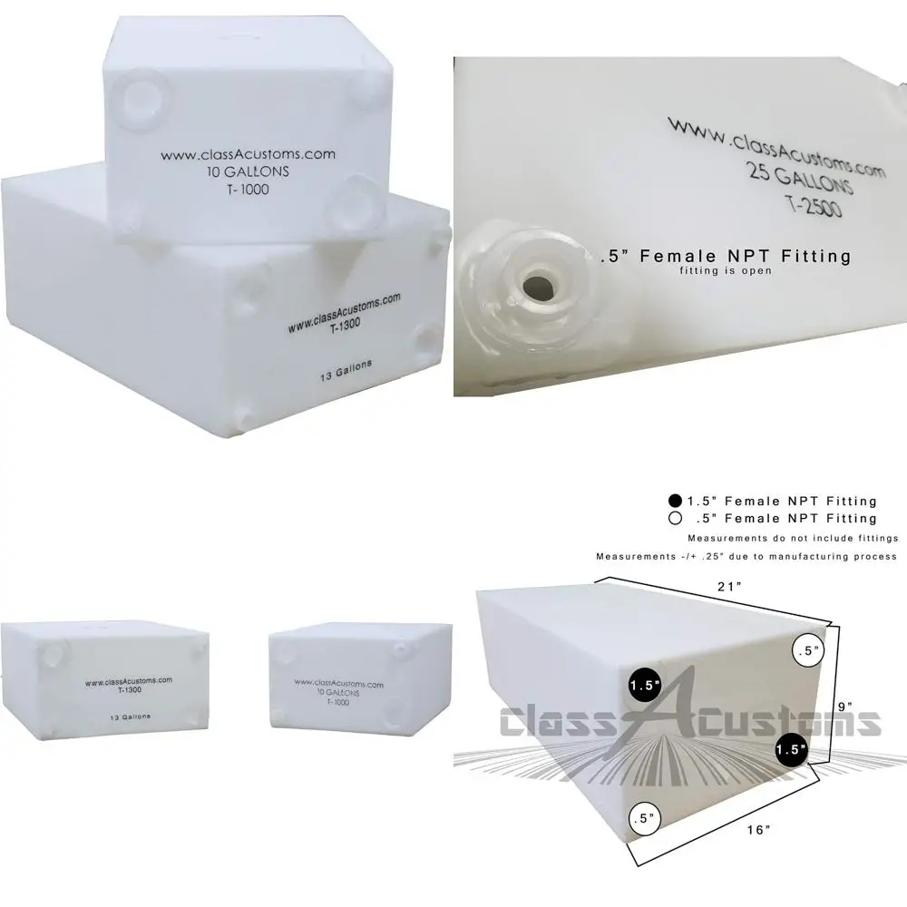 Zestaw zbiorników na wodę do kamperów - 10-galonowy zbiornik na świeżą wodę i 13-galonowy zbiornik na wodę z zanieczyszczeniami dla kamperów