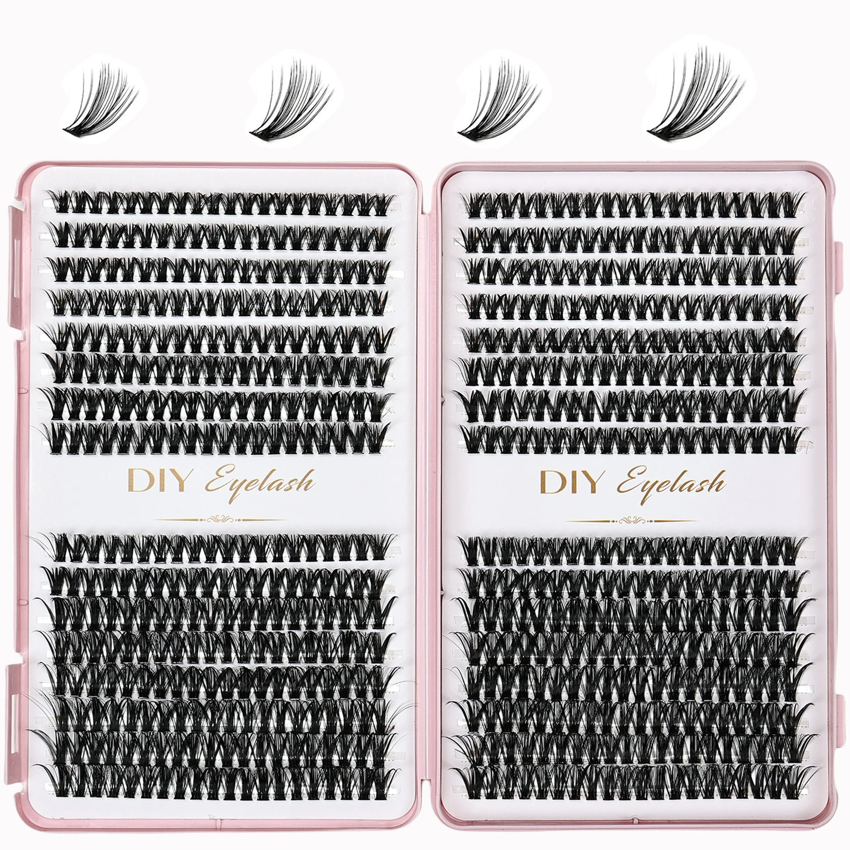D Curl Individual Lash Kit 640Pcs Eyelash Extension Set With Adhesive Sealant & Lash Tweezers For Home Self Grafting