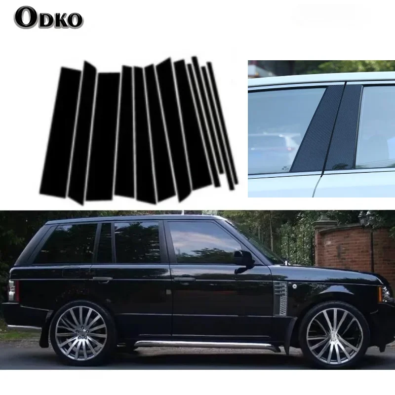 Fit For Range Rover (L322) 2002-2009 2010 2011 2012 12PCS Gloss Black Pillar Posts Car Window Trim Cover BC Column Stickers