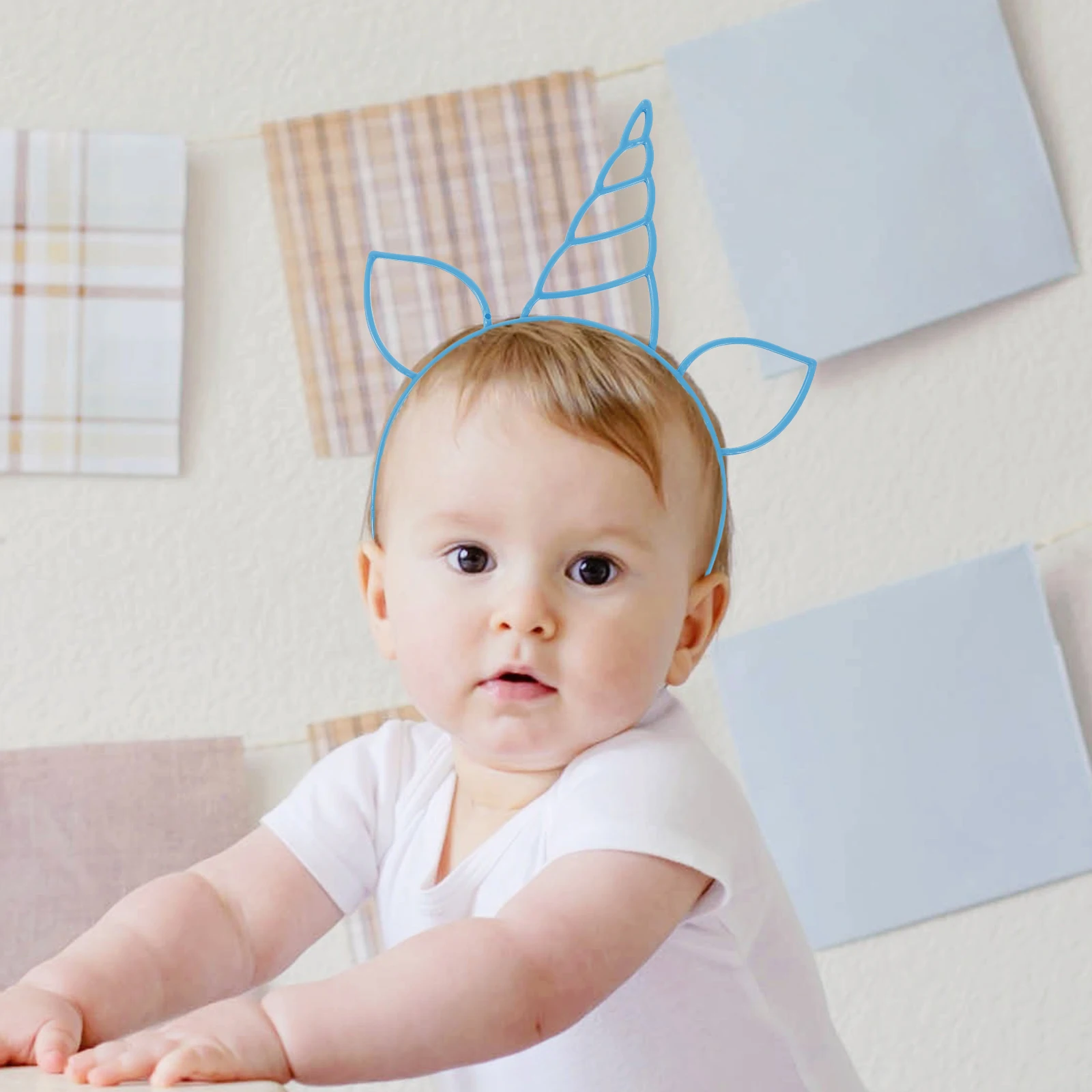 

18pcs Children Headbands Plastic Unicorn Horns Gripped Teeth Non-Slip Hair Hoop For Girls Women Party Favors Festival Decoration