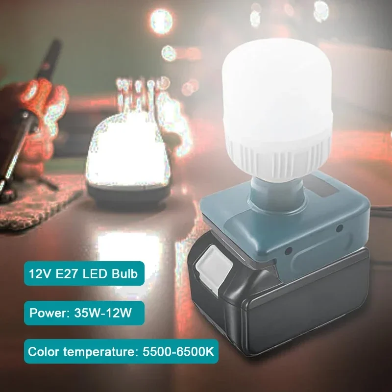 Imagem -06 - Lanterna Led sem Fio Luz de Trabalho para Baterias Makita 18v Lithium-ion Bl1840 Iluminação de Emergência 12w E27