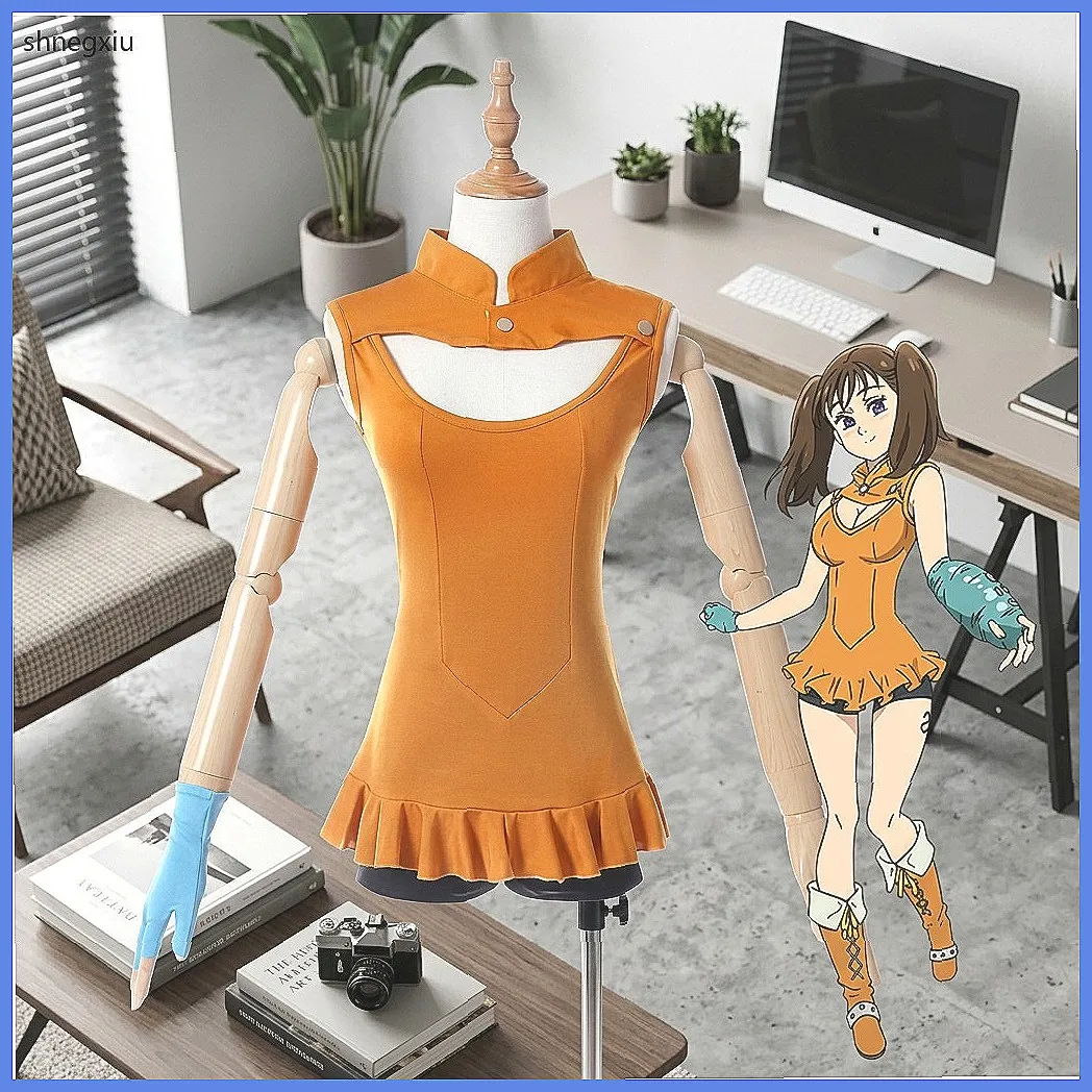 The Seven Deadly Sins Diane Cosplay Costume: Envy Serpent Top & Shorts Set, Anime Swimsuit