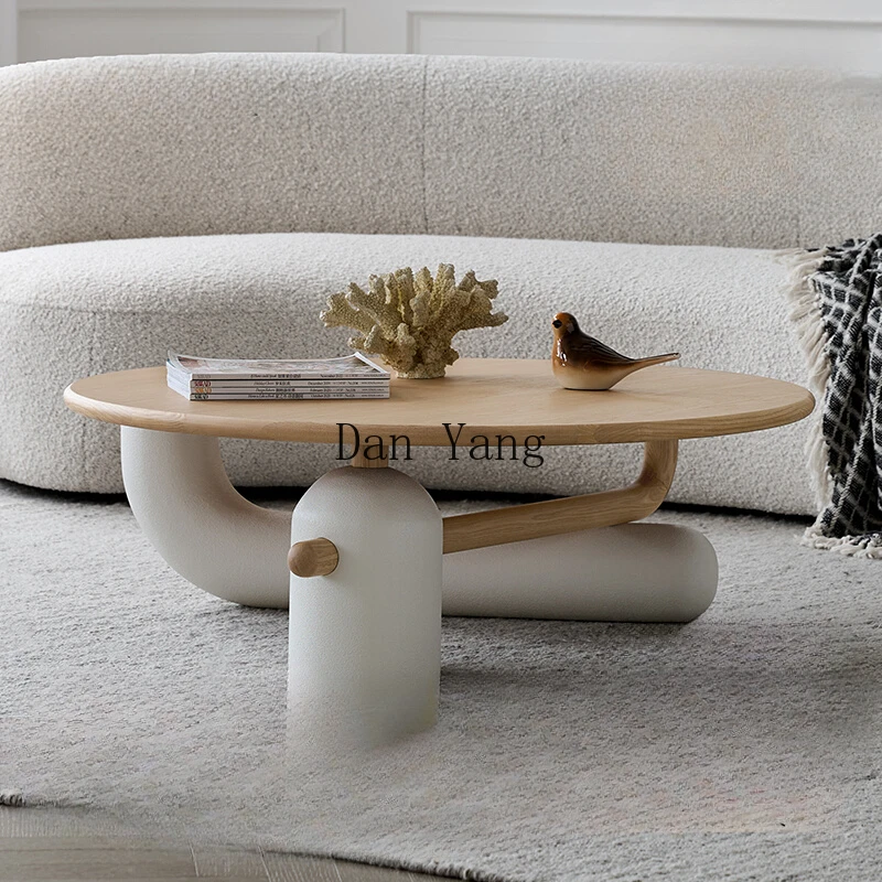 

DY coffee table cream wind ash wood log size round coffee table combination round table